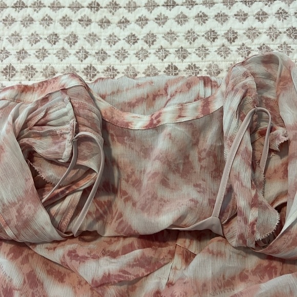 NWT ALLSAINTS Hali Areias Mini Dress Pink Ruffled Ruched UK 10 US 6 - Picture 13 of 16